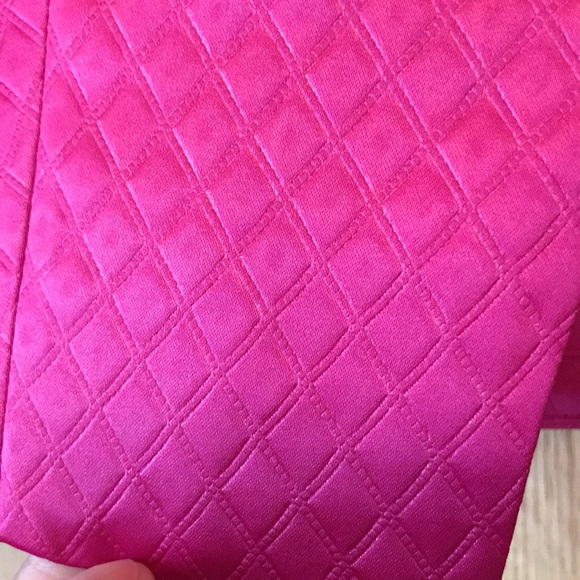 RARE Isabel Ardee hot pink size 2 crop textured hook blazer satin bolero jacket - Picture 5 of 9